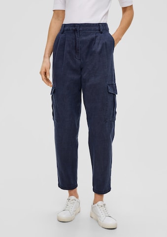 s.Oliver - Tapered Pantalón cargo en azul: frente