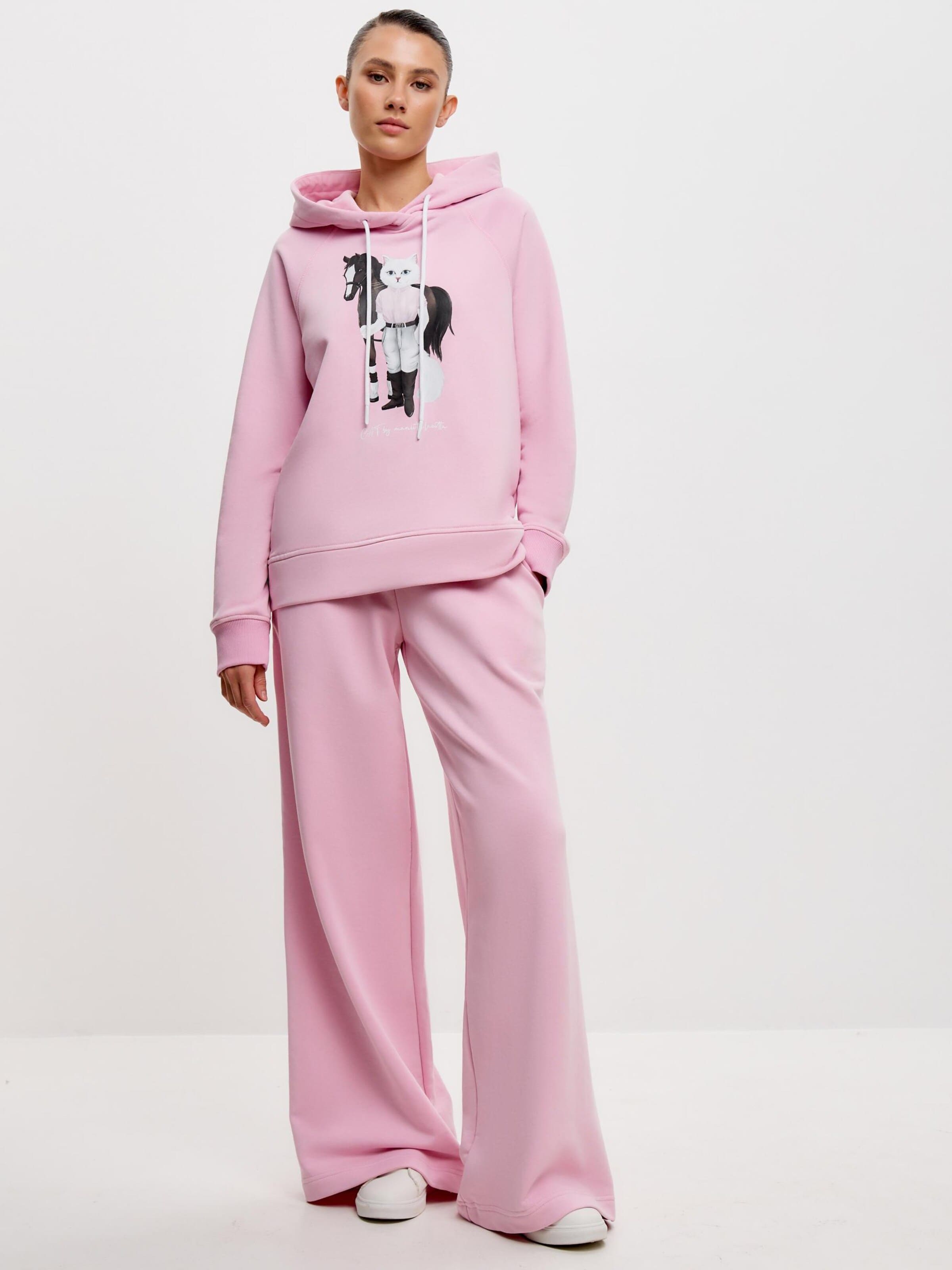 Regular Pantalon 'Palazzo Trousers' Cat e Lolette en rose : devant