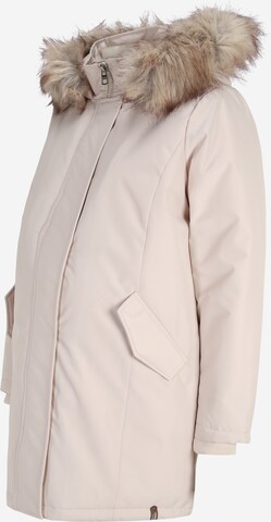 Only Maternity Winter Parka 'New Katy' in Beige: front