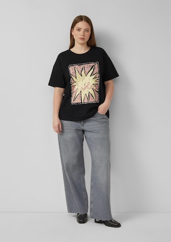 QS T-Shirt in Schwarz