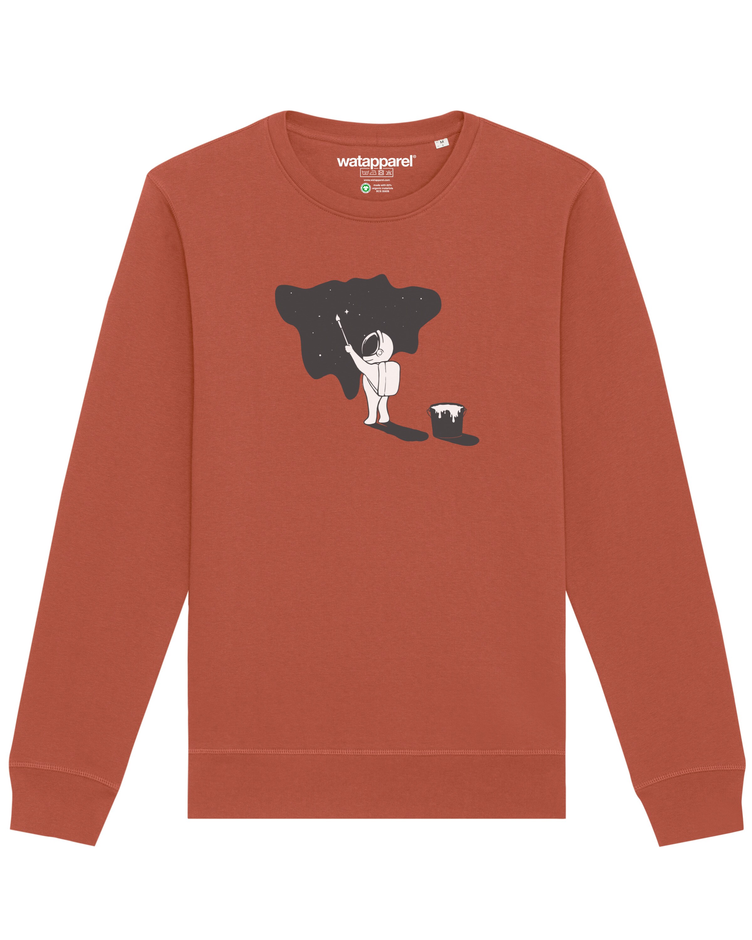 Watapparel Sweatshirt ' Painting space ' in Bruin: voorkant