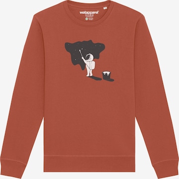 Sweat-shirt ' Painting space ' Watapparel en marron : devant
