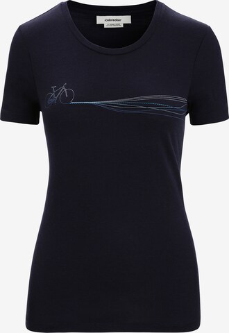 ICEBREAKER Performance Shirt 'Tech Lite II Cadence Paths' in Blue: front