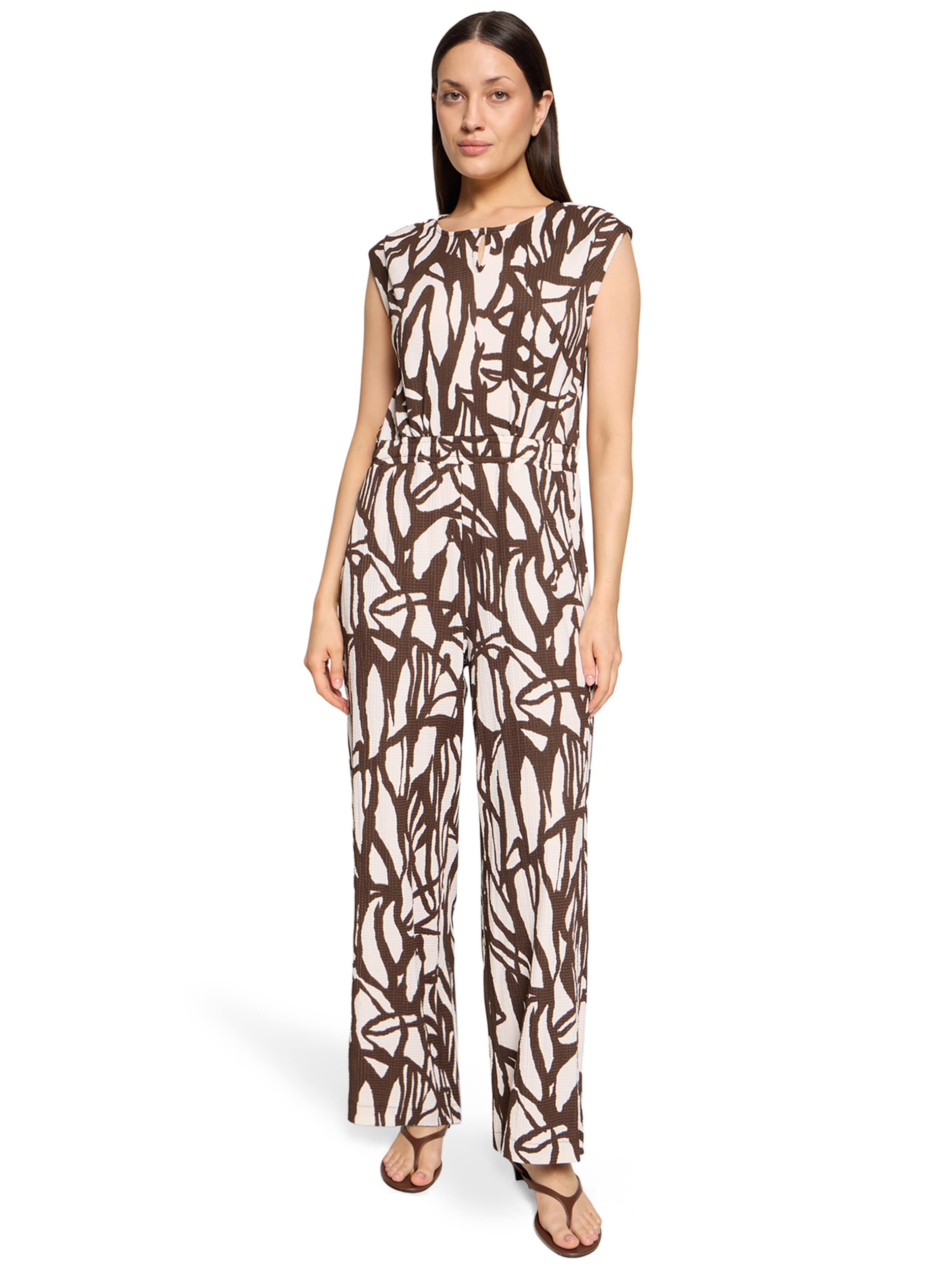 Cartoon Jumpsuit in Beige: Vorderseite