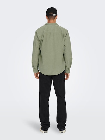 Only & Sons Regular fit Button Up Shirt 'Alp' in Green