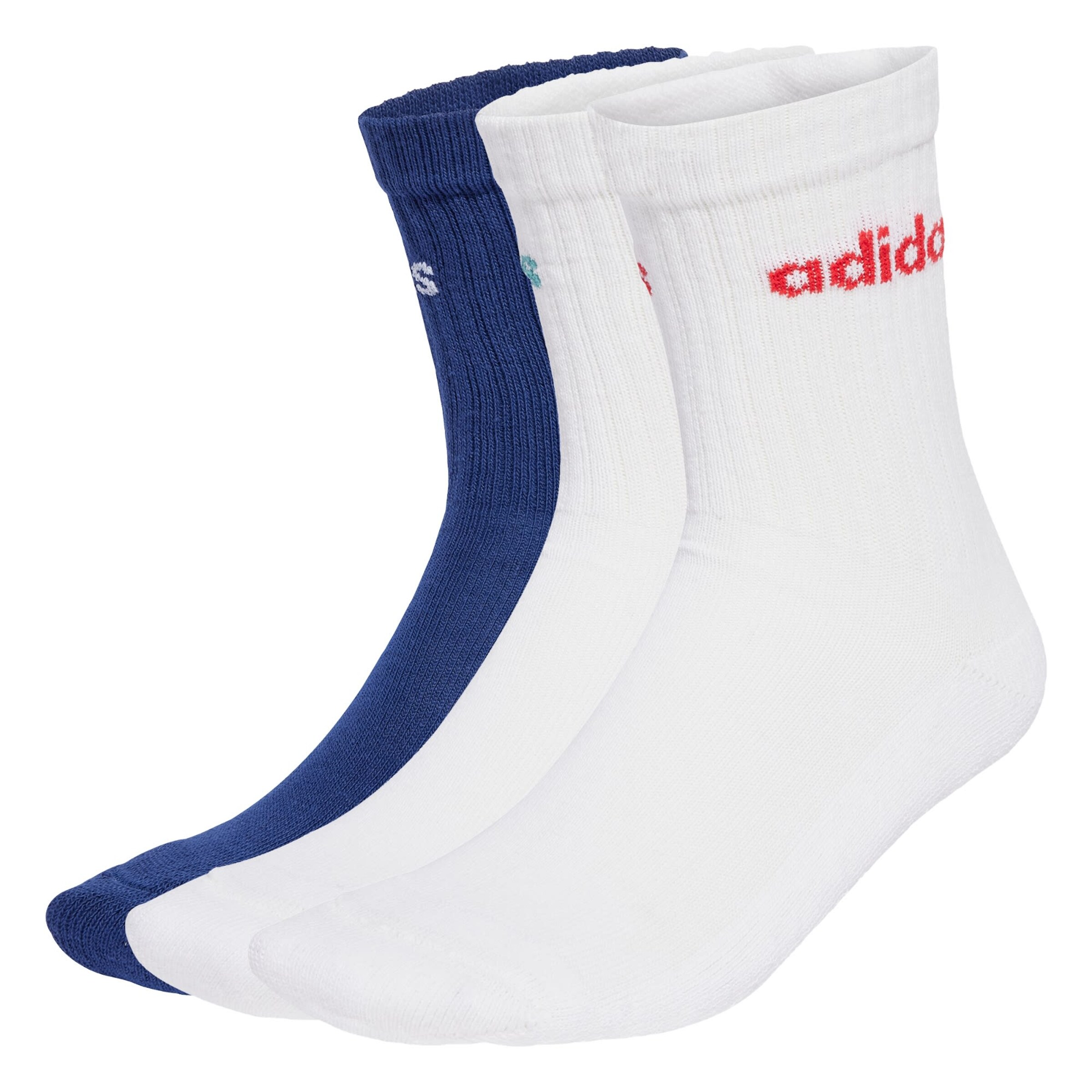 ADIDAS PERFORMANCE - Calcetines deportivos 'Linear Crew Cushioned 3 Pairs' en azul: frente