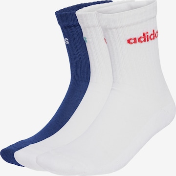 Chaussettes de sport 'Linear Crew Cushioned 3 Pairs' ADIDAS PERFORMANCE en bleu : devant
