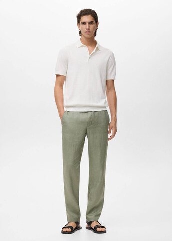 MANGO MAN Slim fit Pants 'Oyster' in Green