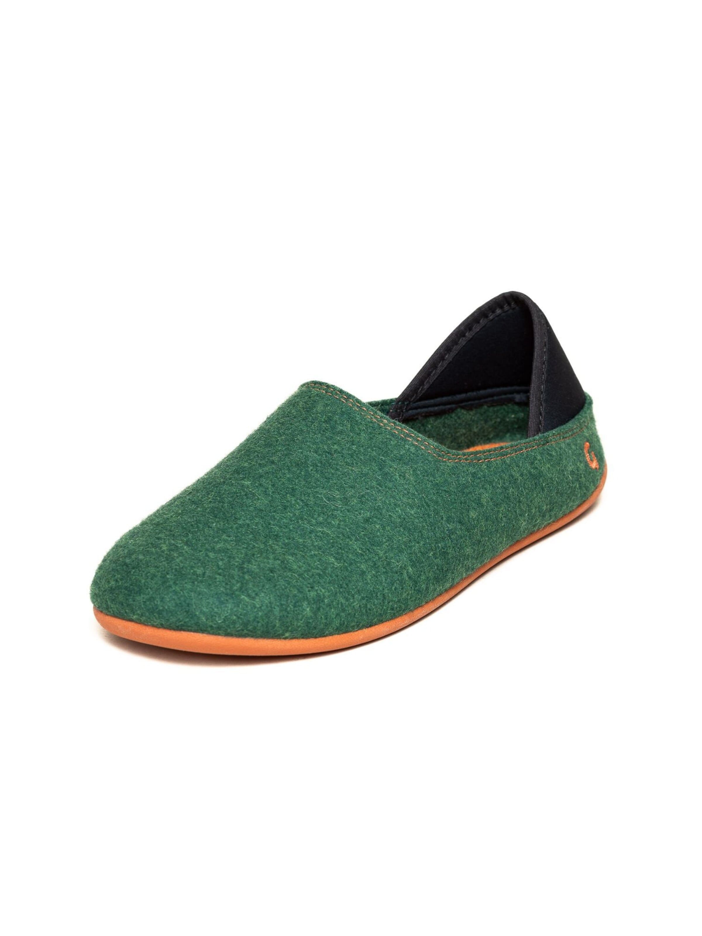 Gottstein Slippers 'Filzpantoffel Wool Slip-On' in Green: front