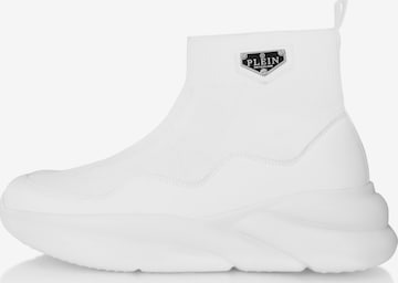 Sneaker alta 'Skywalker' di Philipp Plein in bianco: frontale