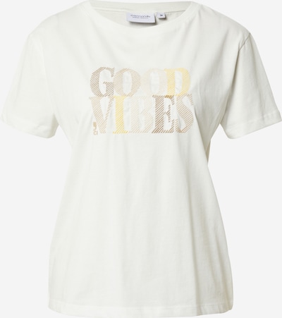 comma casual identity T-shirt i beige / ljusbeige / gul / vit, Produktvy