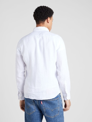 Hackett London جينز مضبوط قميص بلون أبيض