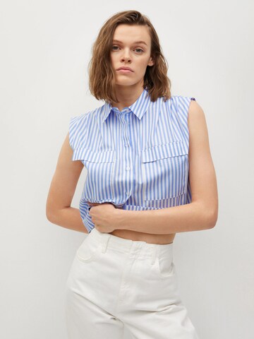 MANGO Blouse 'RITA' in Blauw: voorkant