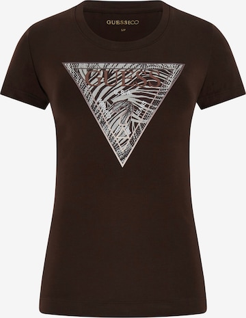 GUESS - Camiseta en marrón: frente