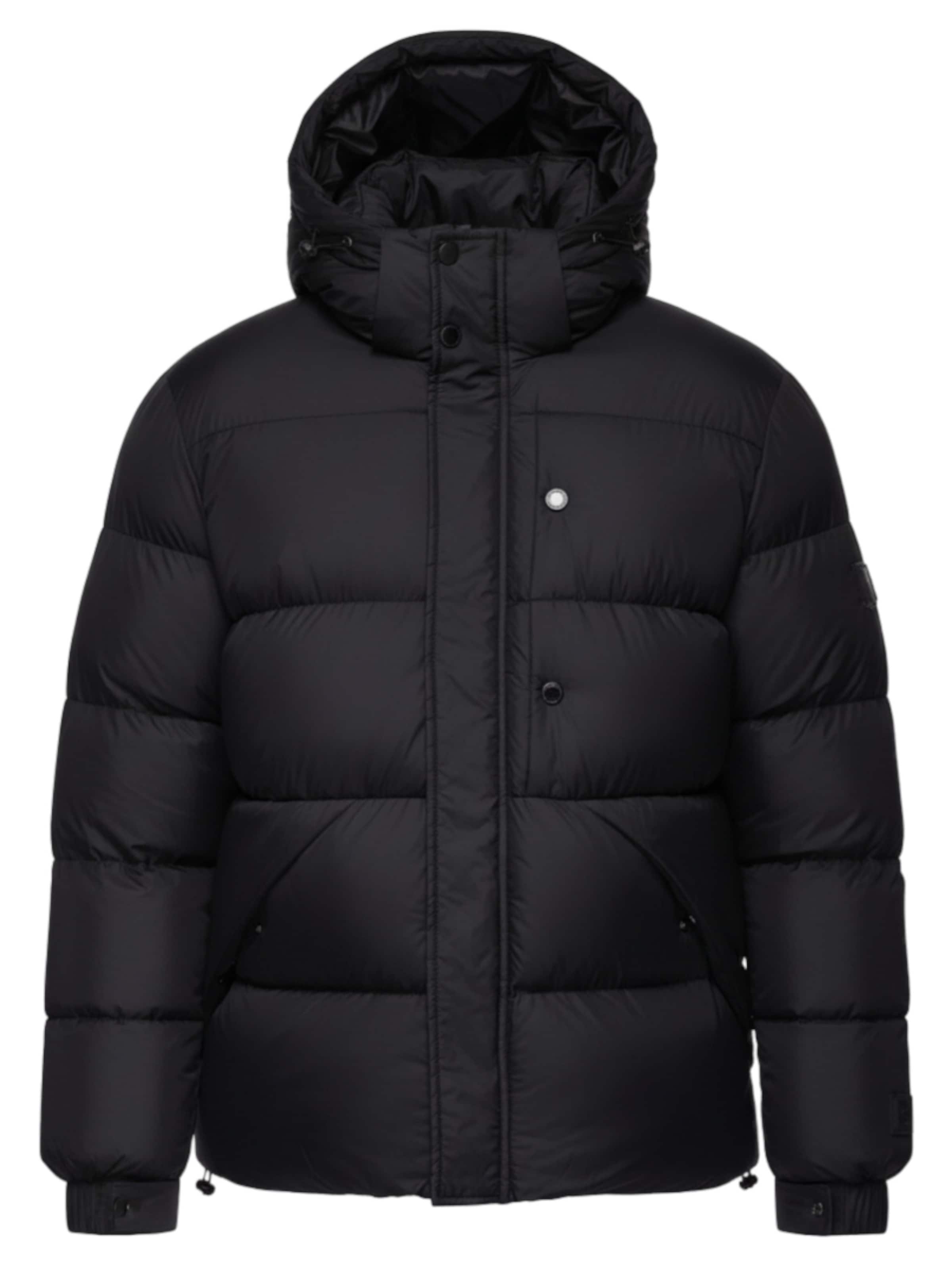 Ombre Winterjas 'OM-JAHP-0238' in Zwart: voorkant