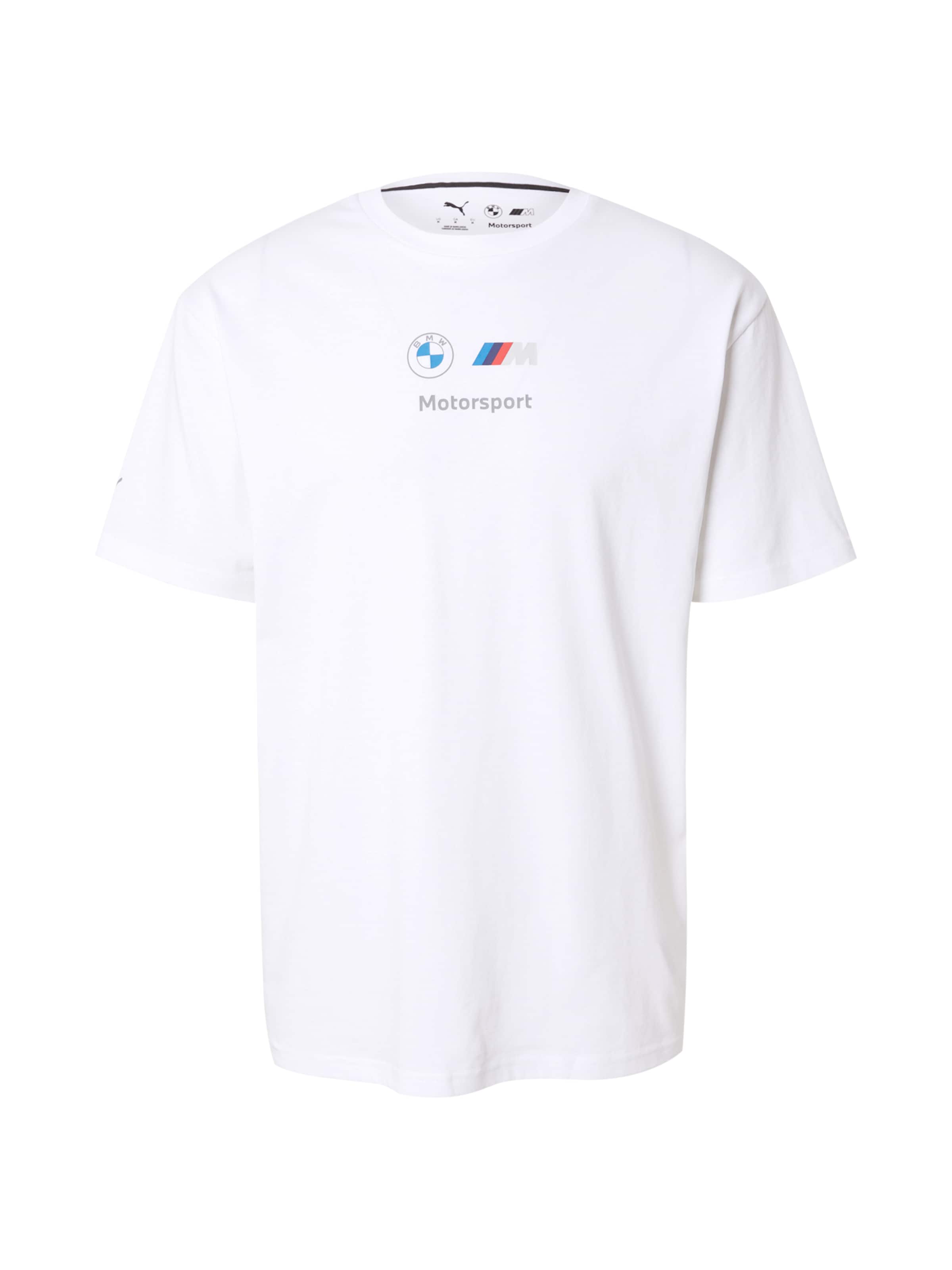 T-Shirt 'BMW Essentials' PUMA en blanc : devant