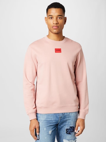 HUGO Red - Sweatshirt 'Diragol' em rosa: frente