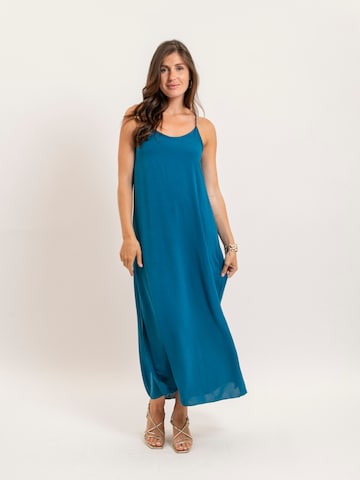 Dona Lisa Zomerjurk 'Robe longue à bretelles IGGY' in Blauw: voorkant