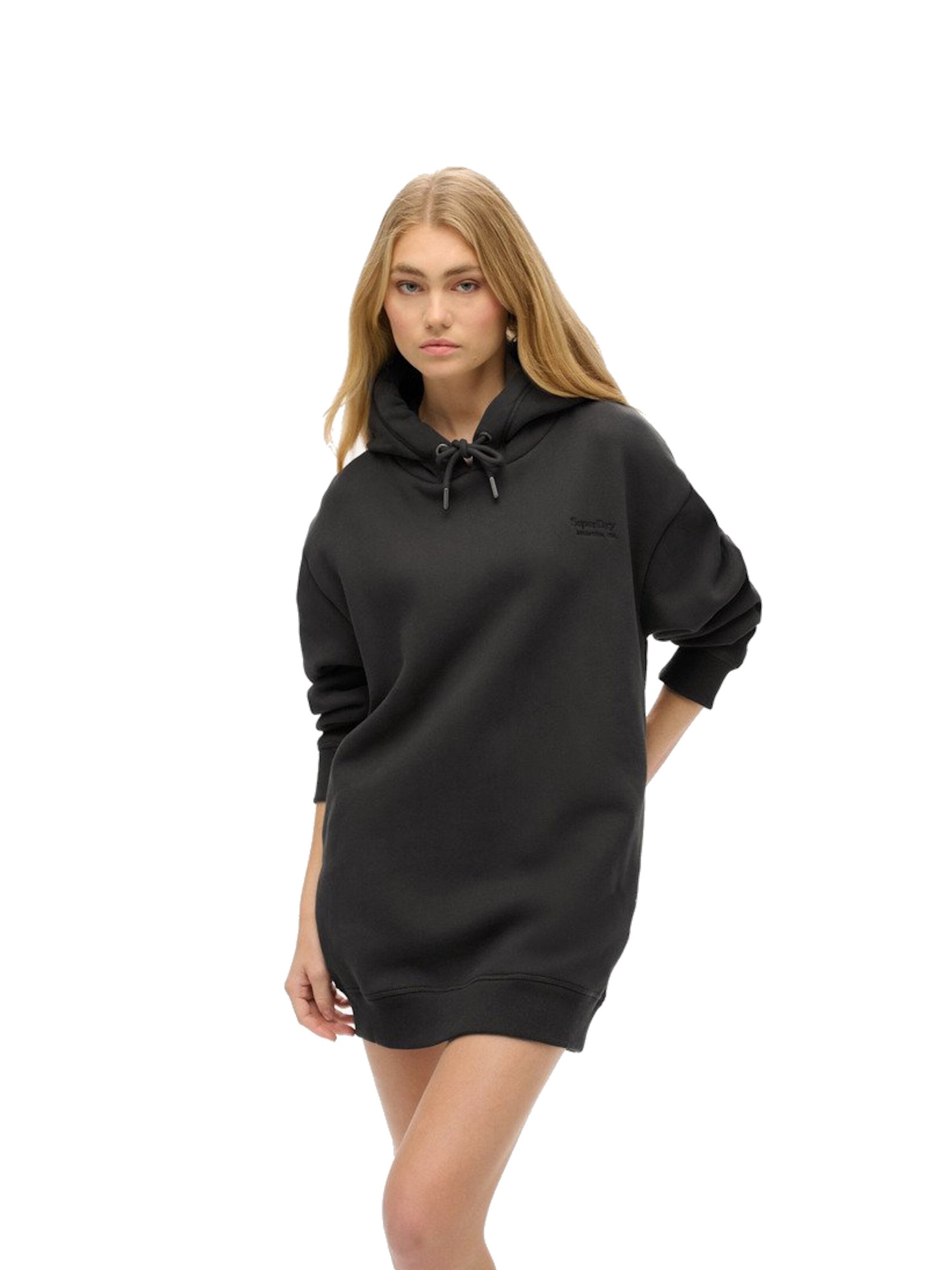 Superdry Šaty 'Essential' - Čierna: predná strana