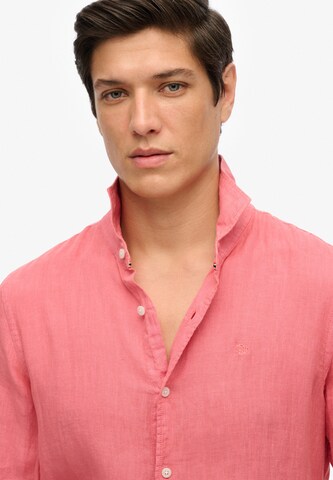 Superdry Regular fit Button Up Shirt 'Vacation' in Pink