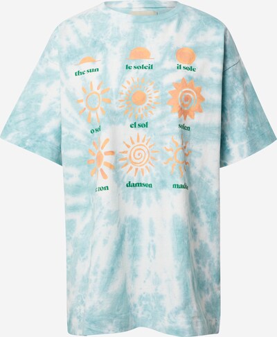 Tricou Damson Madder pe albastru deschis / verde / piersică / alb, Vizualizare produs