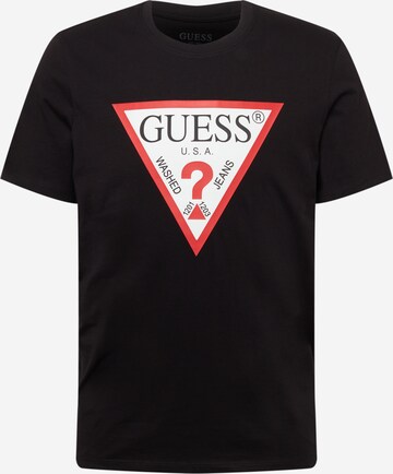 GUESS - Camiseta en negro: frente