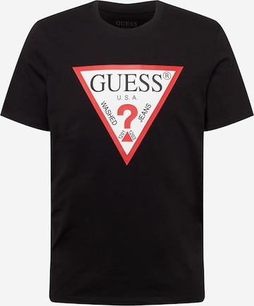 Tricou de la GUESS pe negru: față