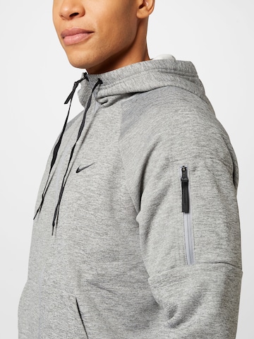 NIKE Athletic Zip-Up Hoodie in Grey