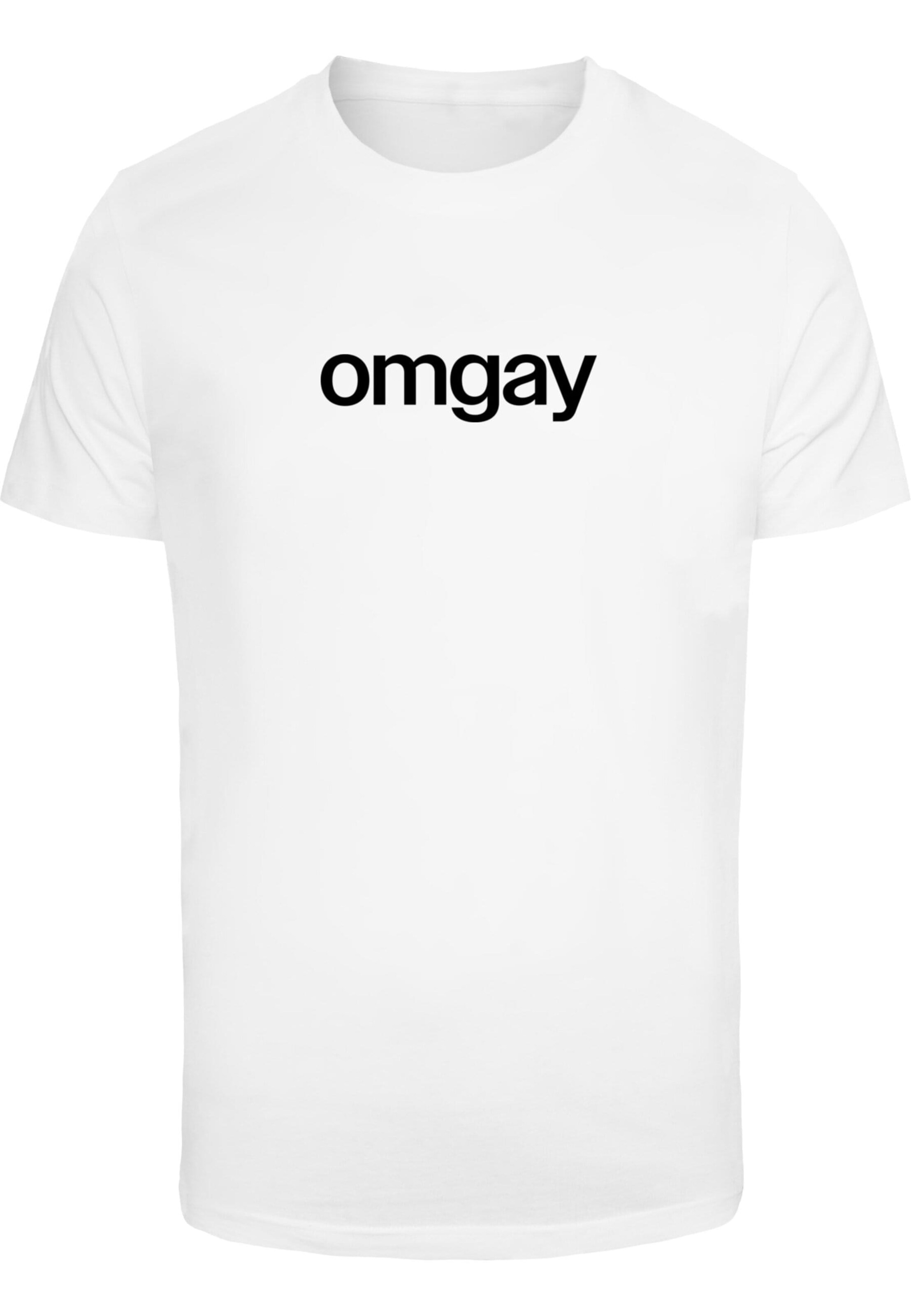 Mister Tee Shirt 'OMGay' in Wit: voorkant