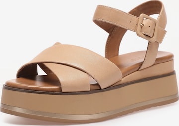 INUOVO Strap Sandals in Beige: front