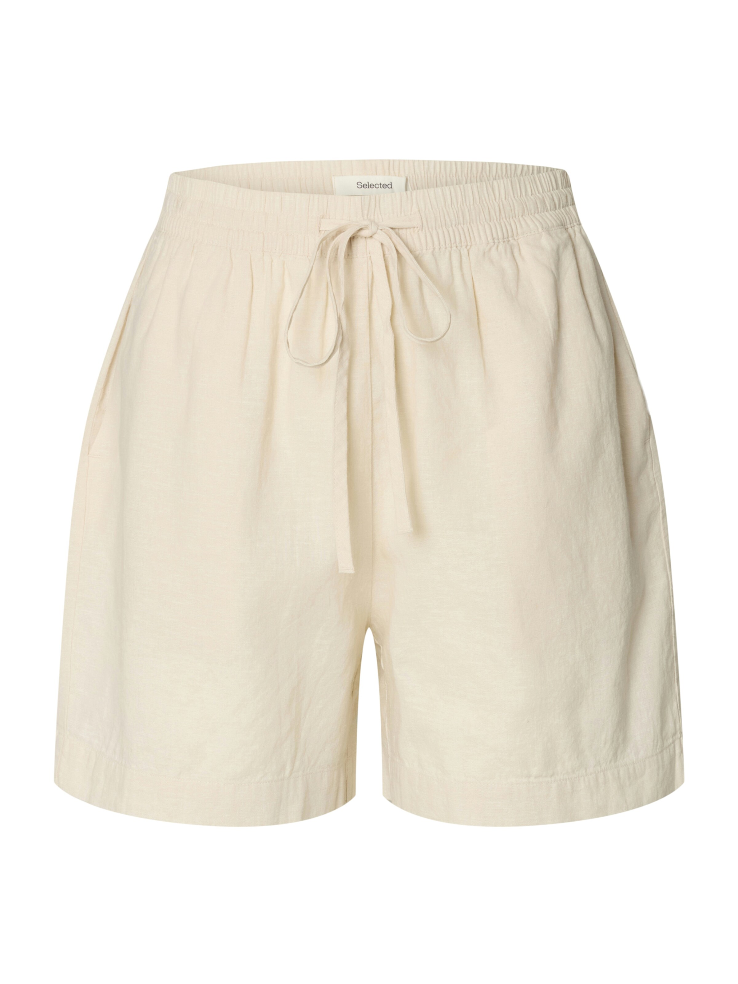 SELECTED FEMME Regular Trousers 'SLFLINNIE' in Beige: front