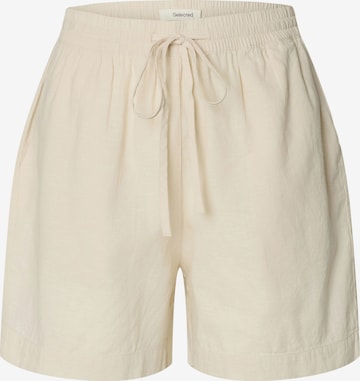 smėlio SELECTED FEMME Standartinis Kelnės 'SLFLINNIE': priekis