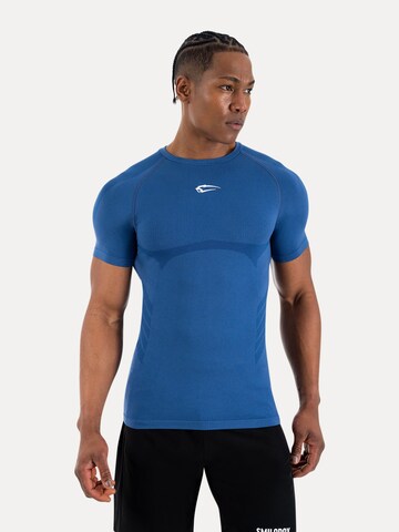 T-Shirt Smilodox en bleu : devant