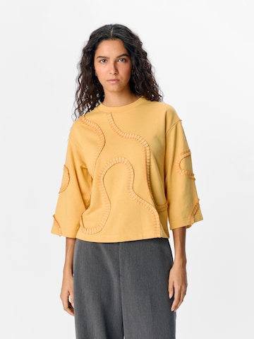 OBJECT Sweatshirt 'OBJLiv' in Geel: voorkant