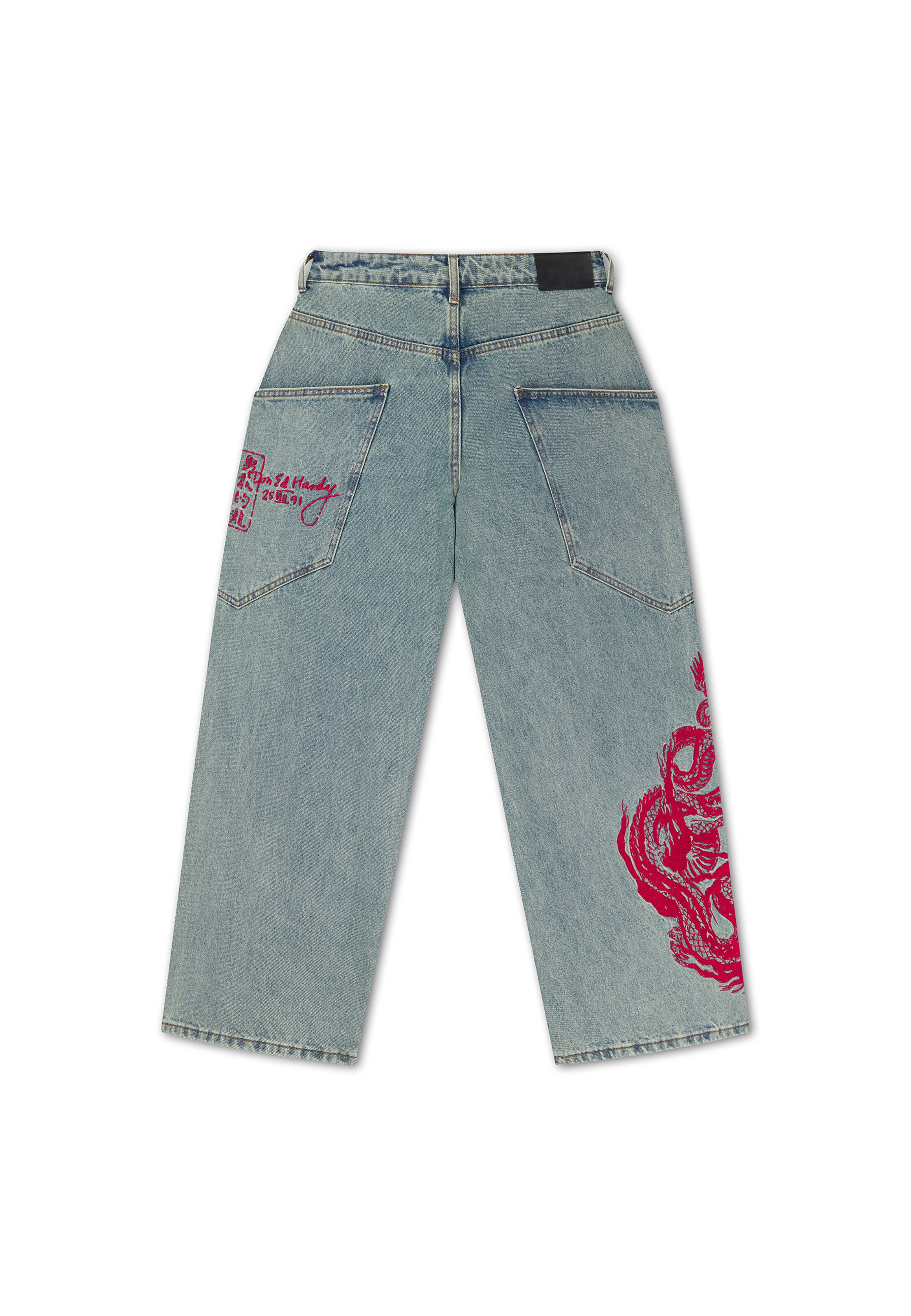 Ed Hardy Loose fit Jeans 'Dragon' in Blue