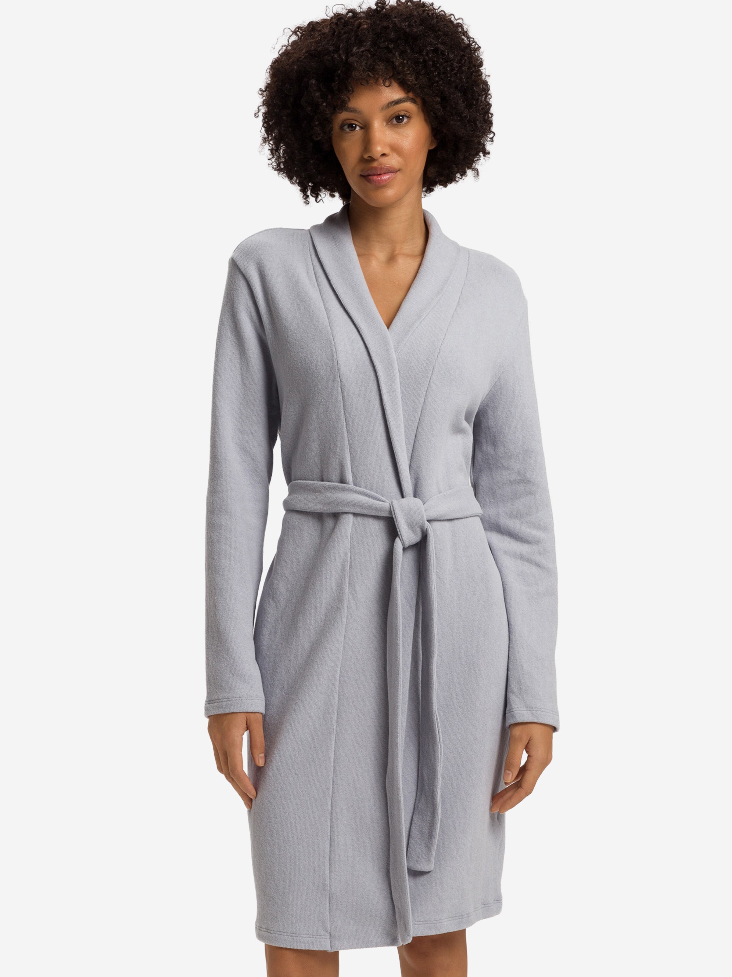 Hanro Badjas kort ' Easy Wear ' in Grijs: voorkant