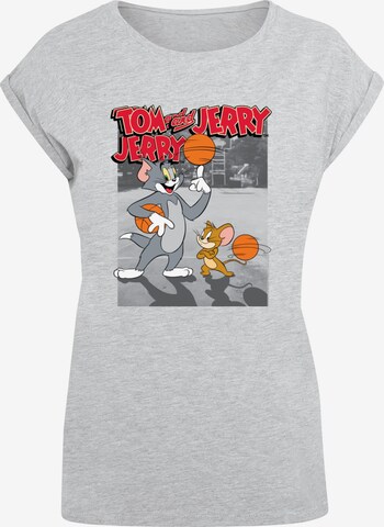 ABSOLUTE CULT Shirt 'Tom and Jerry - Basketball Buddies' in Grey: front