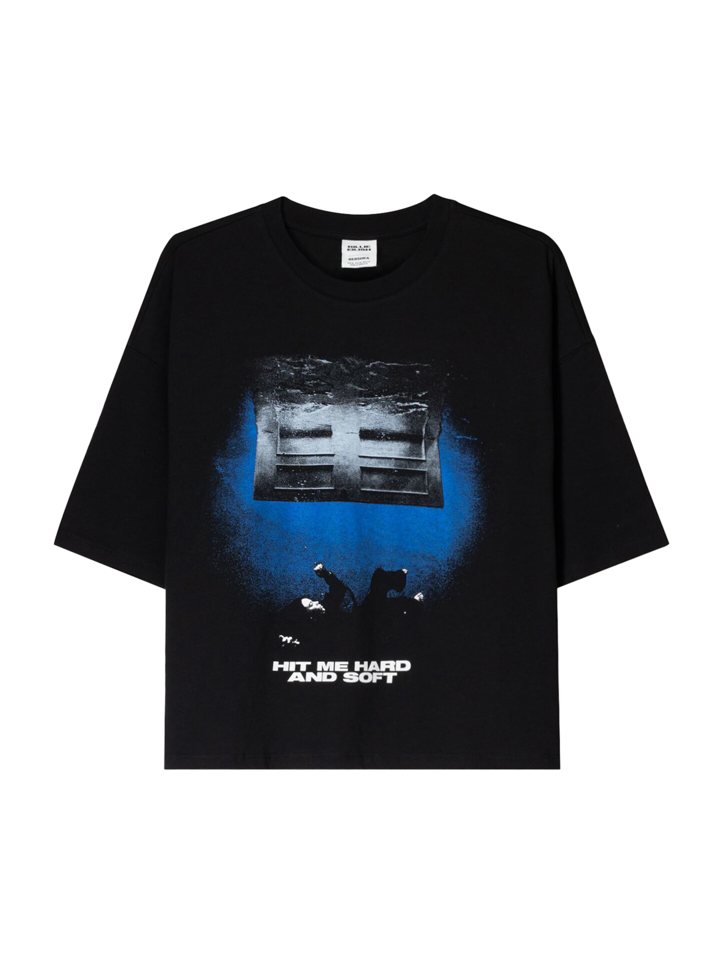 Maglietta 'BILLIE EILISH HIT ME' di Bershka in nero: frontale