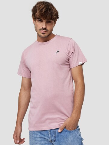 Mikon T-Shirt 'Feder' in Pink: predná strana