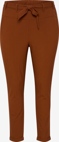 KAFFE CURVE Trousers 'Jia' in Brown: front