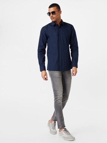 HUGO Red Slim fit Button Up Shirt 'Elisha' in Blue