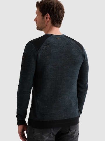 PME Legend Trui 'Pullover in cotton mélange with flight pocket' in Blauw