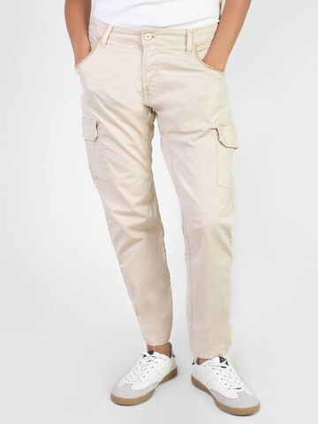 Effilé Pantalon cargo 'Rivera' Le Temps Des Cerises en beige : devant