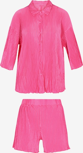 Pižama su šortais iš faina, spalva – šviesiai rožinė, Prekių apžvalga