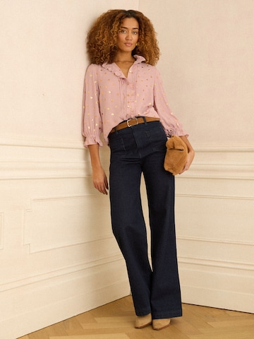 Chemisier love & roses en rose