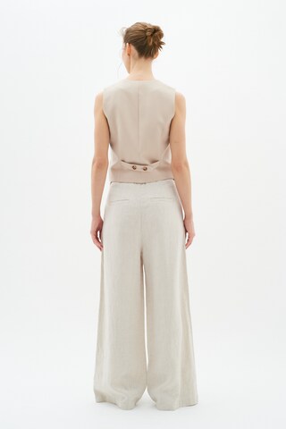 InWear Wide leg Pleat-Front Pants 'Peg' in Beige