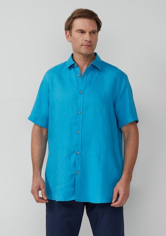 s.Oliver Men Big Sizes Regular fit Button Up Shirt in Blue: front