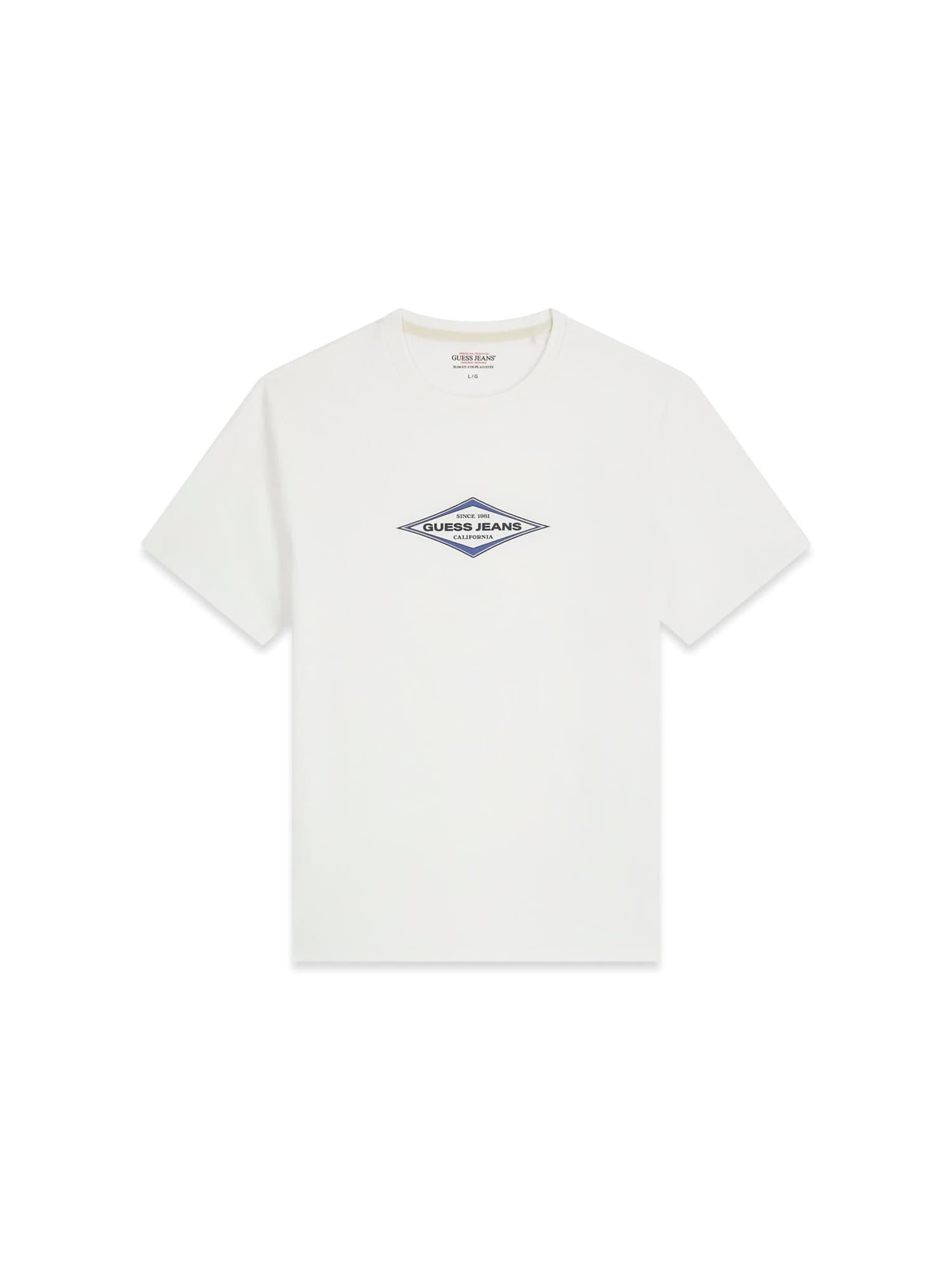 GUESS JEANS Shirt 'Diamond' in Wit: voorkant