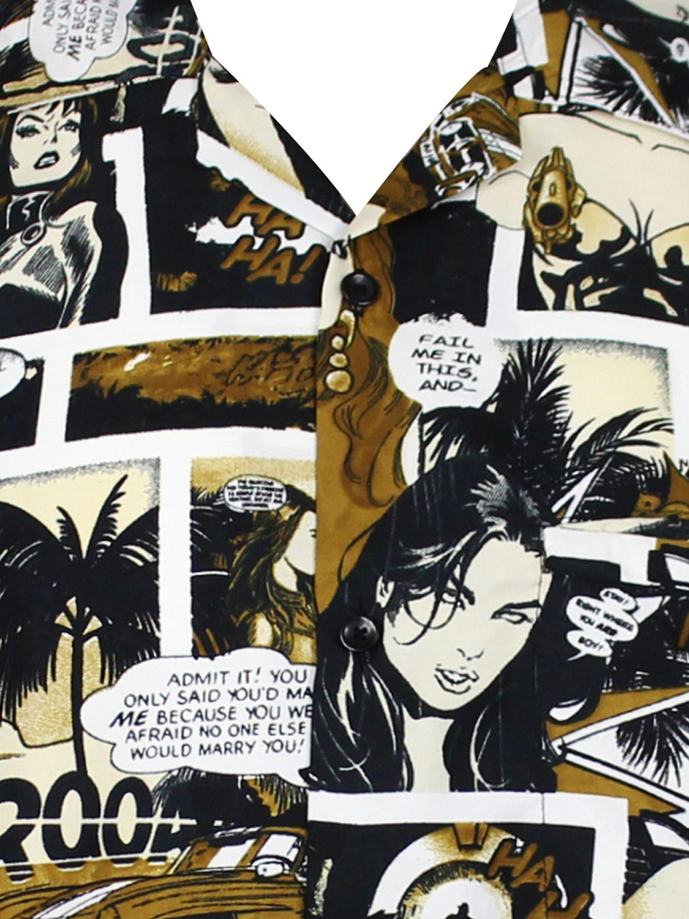 King Kameha Shirt 'Comic' in Brown