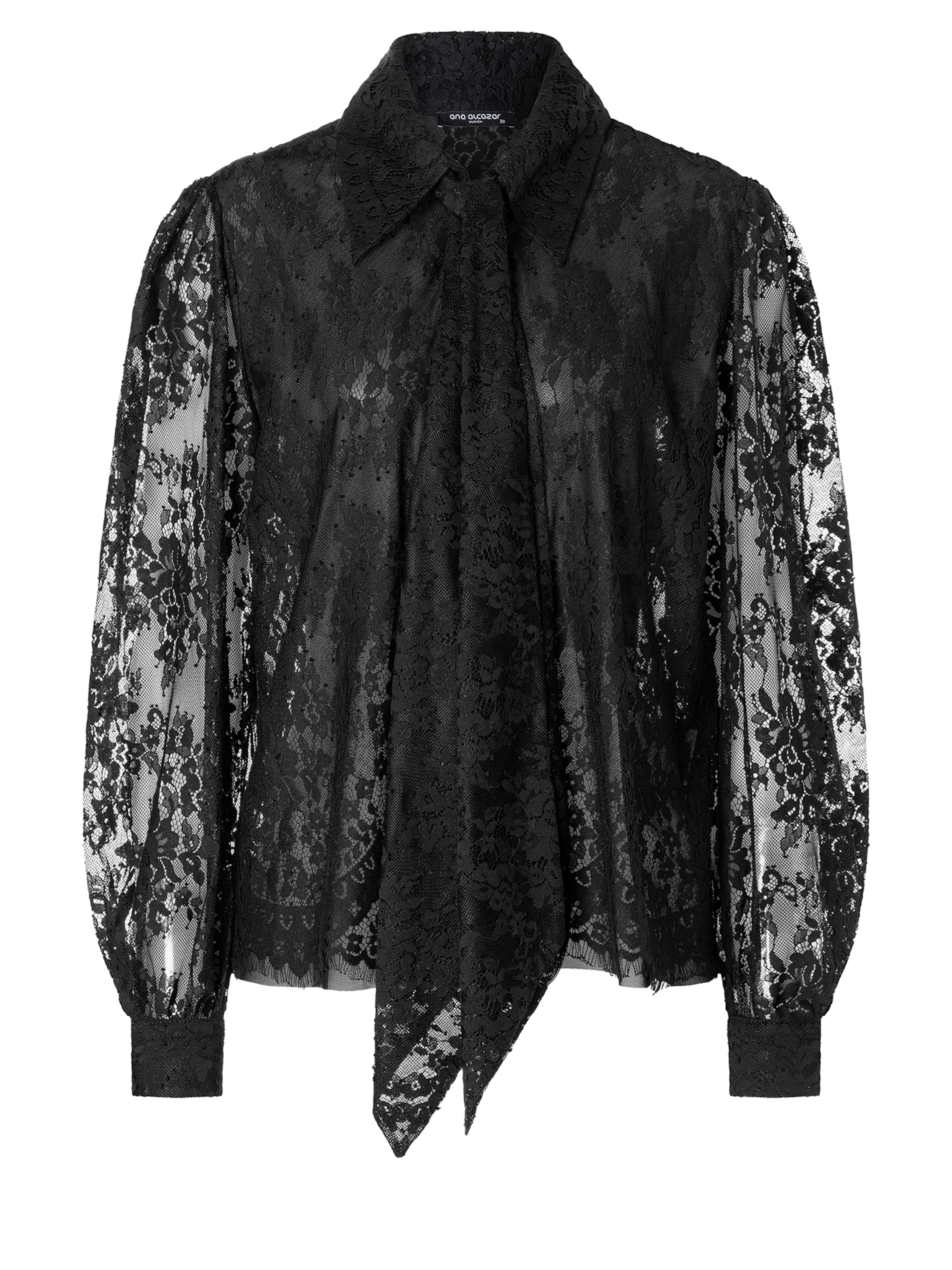 Ana Alcazar Shirt 'Abisia ' in Zwart: voorkant